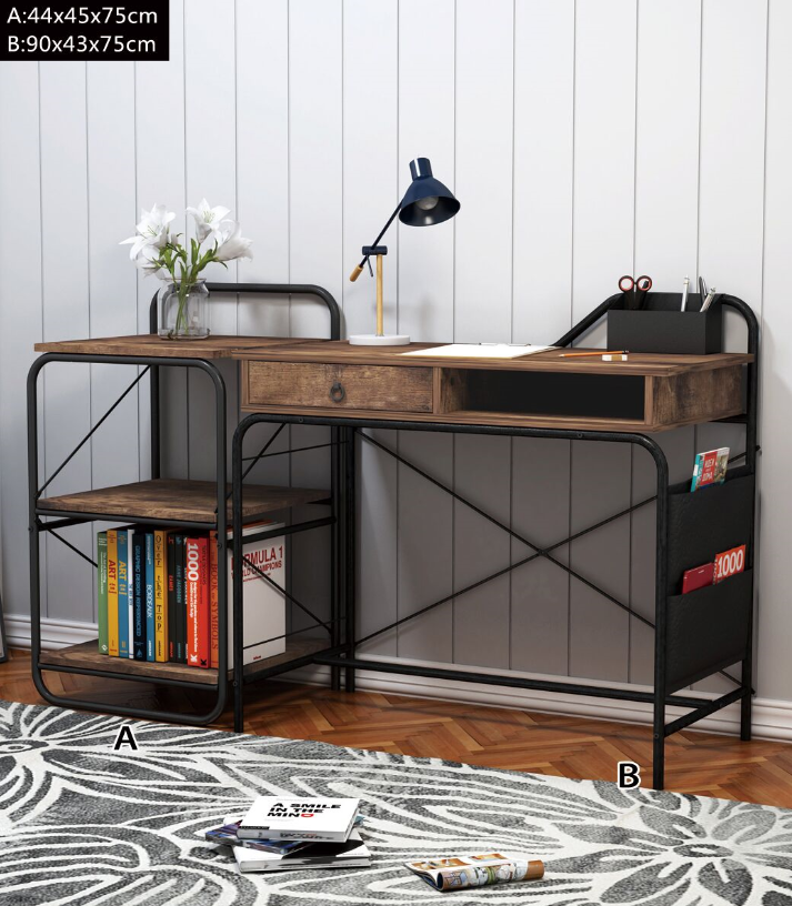 Morden Design Iron coffee table computer desk with drawer