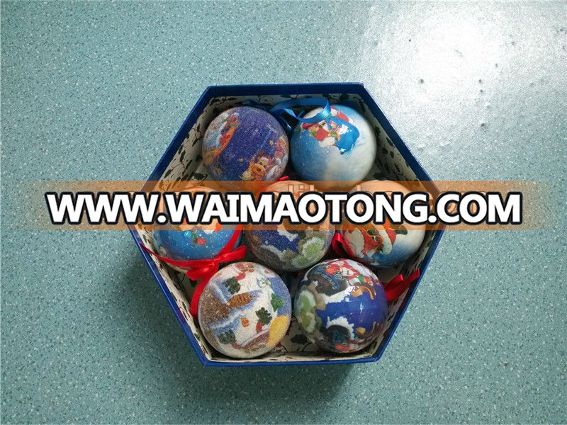 Hot selling 2013 5cm6cm7cm8cm New Painting Christmas balls Paper Christmas balls Foam Christma balls