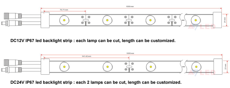 High performance light box light source waterproof white color 12v 24v 16.8w led bar backlight