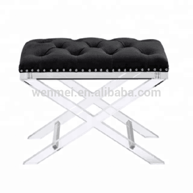 Elegant acrylic bench with cushion factory price