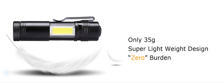 Multifunctional AA Aluminum Work Light Rechargeable Mini LED COB Flashlight