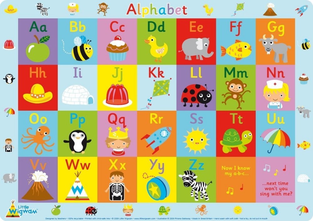 Eco friendly White PP Place mat CMYK Printing for Kids