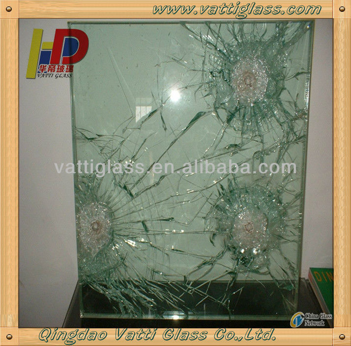 6.38mm-17.52mm laminated glass&tepered glass bullet proof glass for building auto with CE & ISO9001