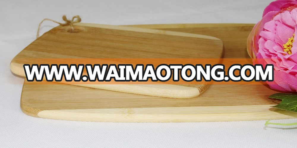 Hight quality natural 2 pcs cheese square kitchen bamboo cutting board