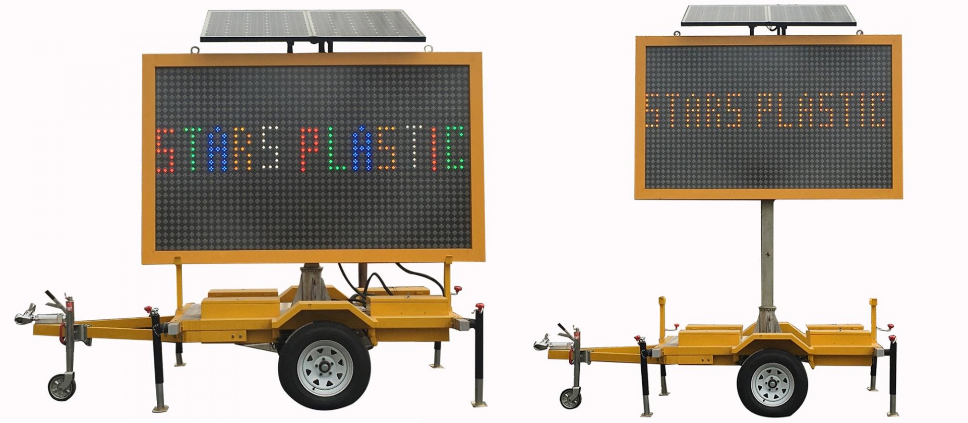 Double side solar traffic light solar powered portable traffic light