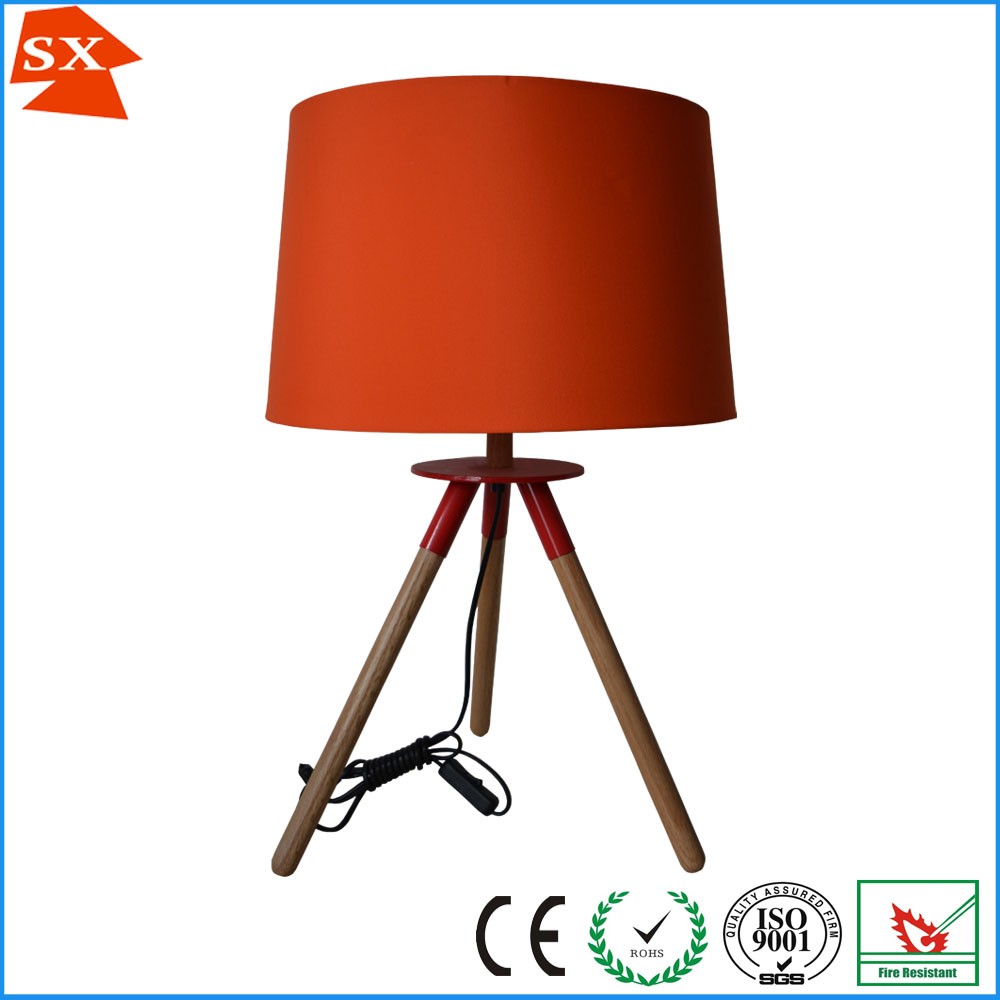 Modern fabric lampshade for wood table lamp