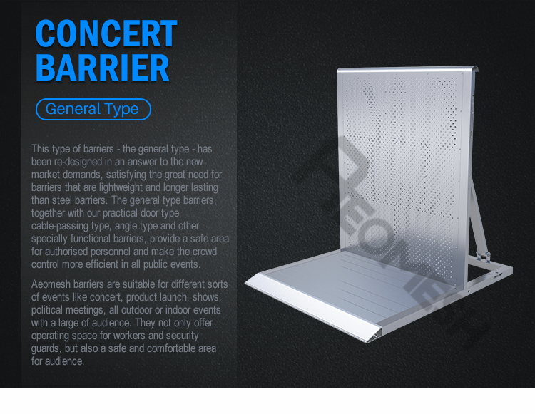 AEOMESH Aluminum Mojo Bariyer Sahne Onu Guvenlik Bariyeri Stage Front of Security Barrier