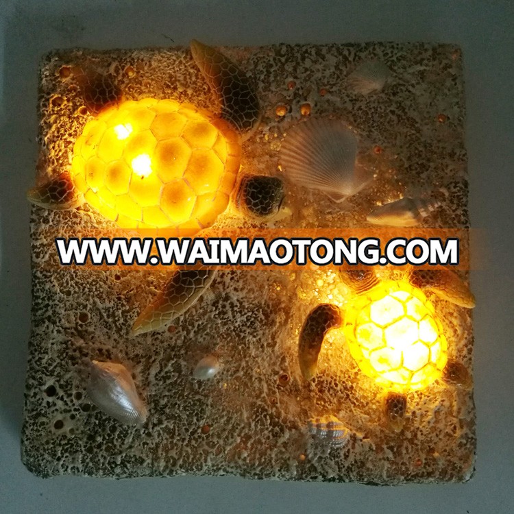 Polyresin handicraft 3d board wall decoration with light