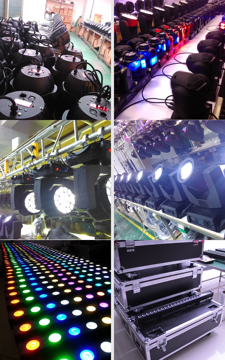 18pcs 15w 6-in-1 rgbwa+uv waterproof ip65 dmx512 led wall wash light