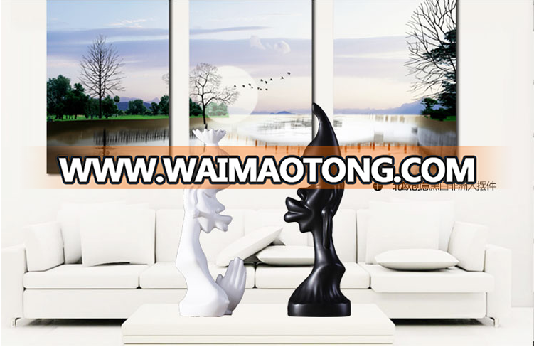 Modern matt ceramic african couple figures crafts for wholesale