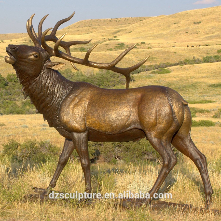 life size bronze elk sculpture outdoor decor