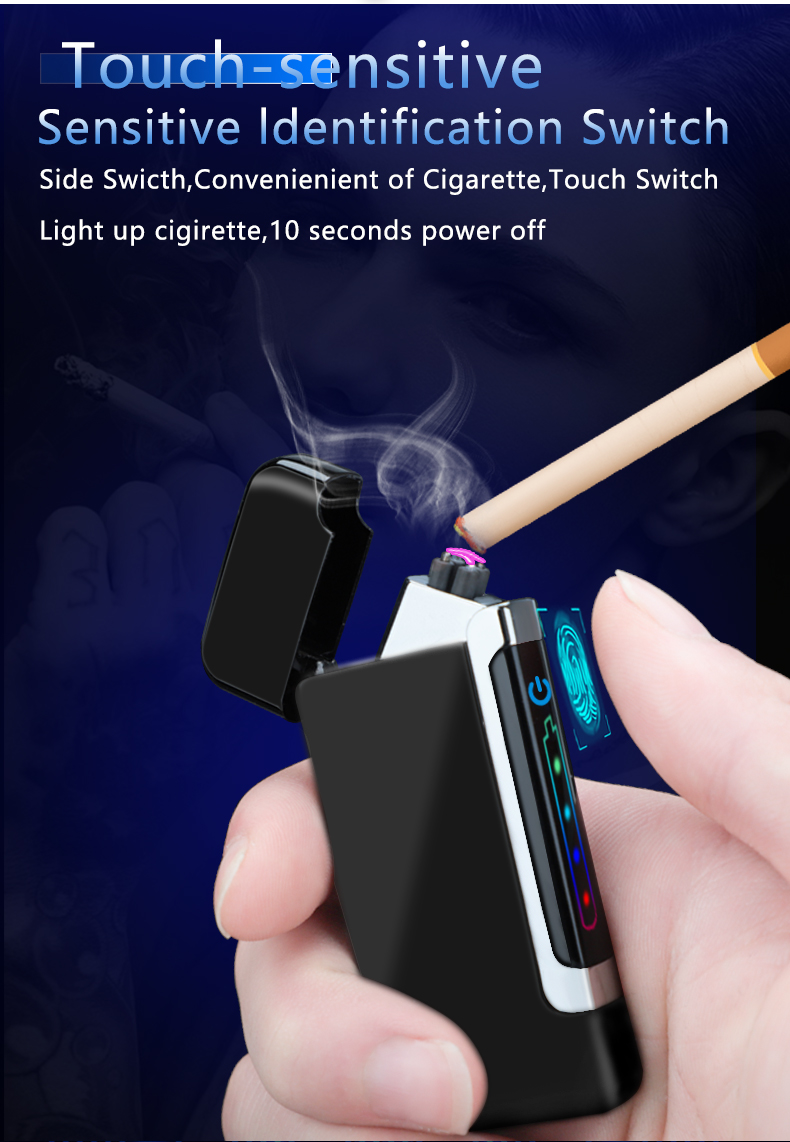 Wholesale Smart Touch Sensor Lighter, Colorful charging LED USB Rechargeable Plasma Touch Sensor Lighter