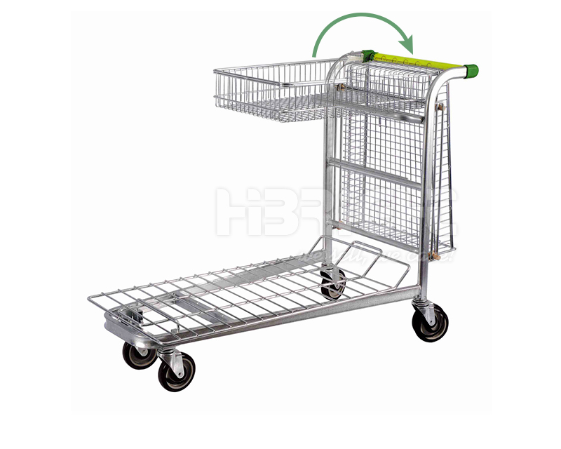 Convenient Storage Cart Big Capacity Heavy Duty Wire Foldable Warehouse Trolley Cart