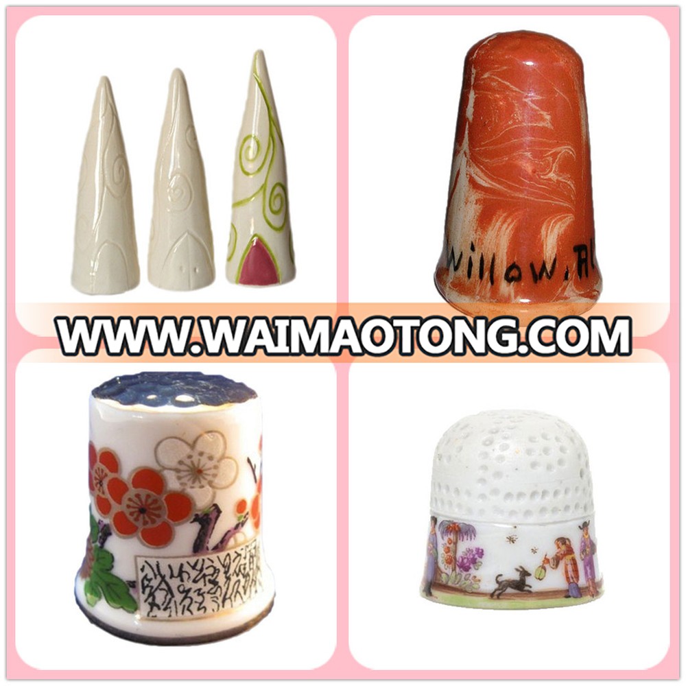 Custom Made Antique Design With Flower Porcelain Thimble