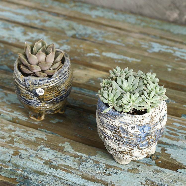 creative variable glaze small ceramic succulent plant pots for desktop