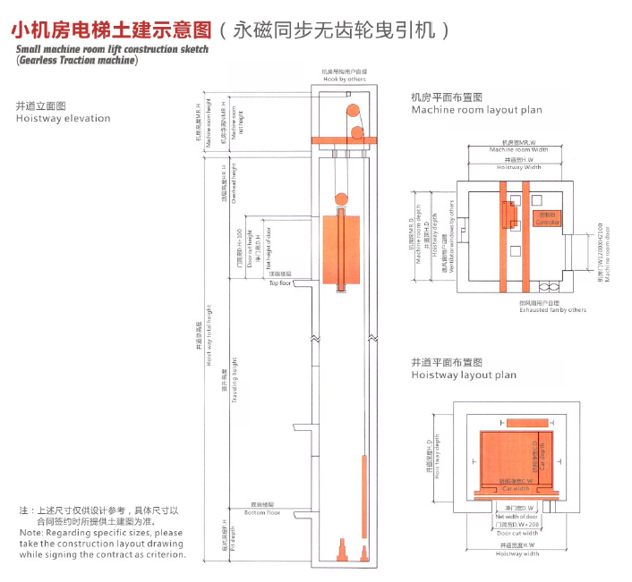 China Supplier 6/8/10/12/16/21 Person Passenger Elevator