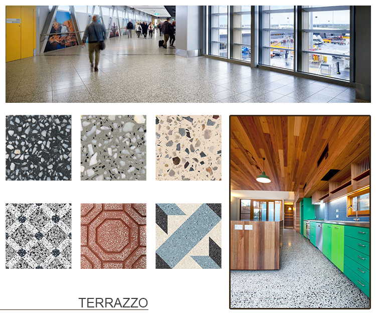 Composite terrazzo stone floor tiles