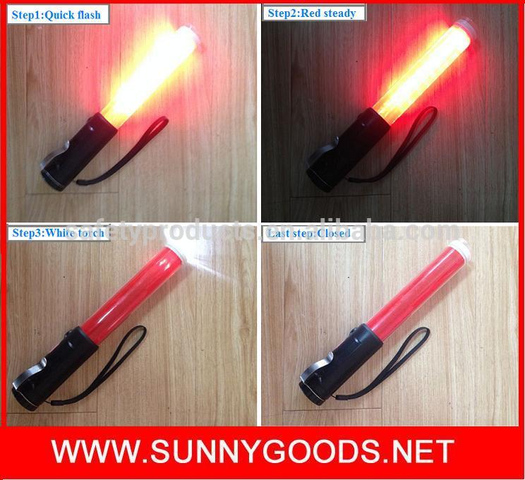 red traffic and self defence baton