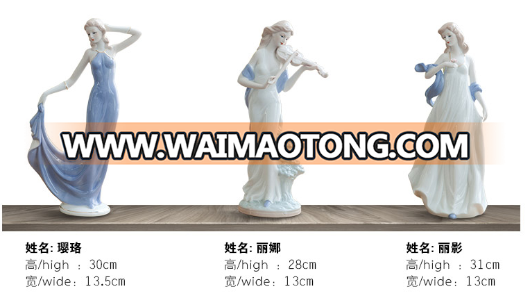 Wholesale Jingdezhen white ceramic various beautiful lady figures crafts for gifts