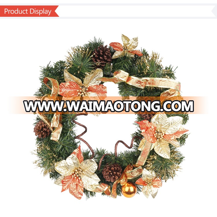 Wholesale supplies mini artificial decorations door hanger advent flower christmas wreaths