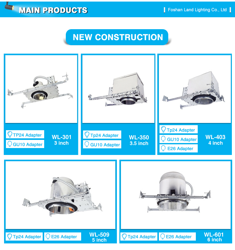 factory price 4'' Inch new construction IC AT Housing Cans UL ETL Listed land lighting made in china