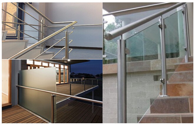 Closed balcony glass safety fence panels decorative garden fencing with galvanized steel balustrades