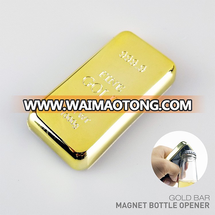 Wholesale Gold Bar Shape Plastic Bottle Opener Magnet