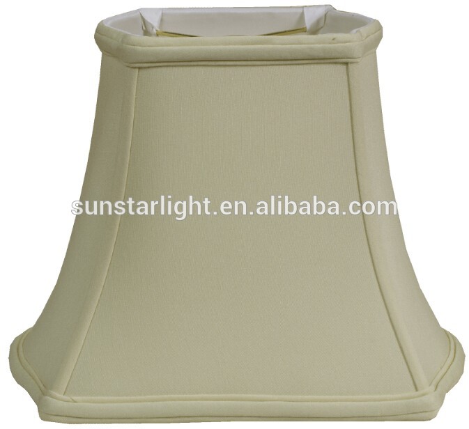 Anna Rectangle Out Curved Sides Bell Floor And Table Lampshade w/ Piping