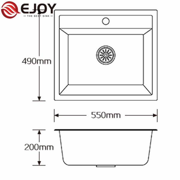 EJOY High Quality Customized kitchen quartz sink with good price