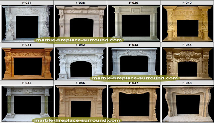 Freestanding Custom Size Stone Statue Carving Natural White Marble Fireplace Mantel For Sale