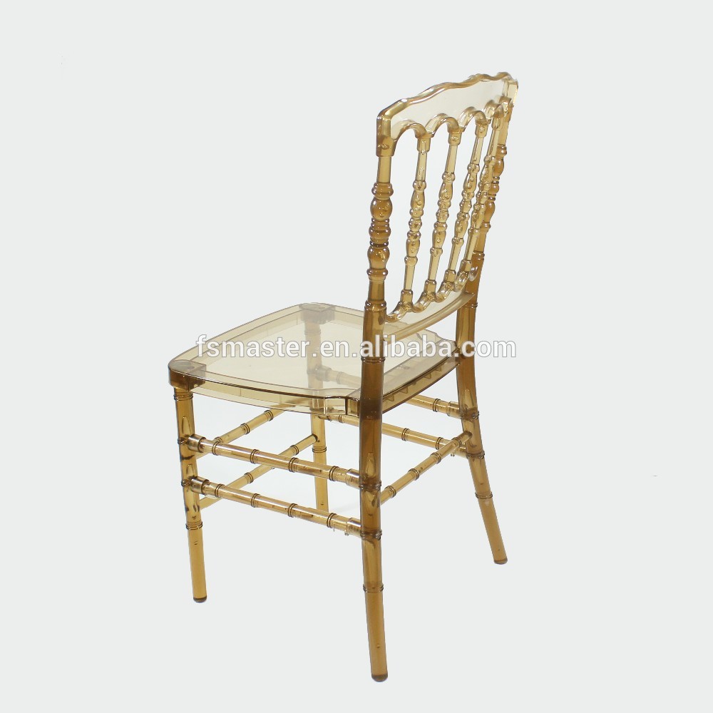 2018 Outdoor furniture stackable plastic clear armless wedding Napoleon chair