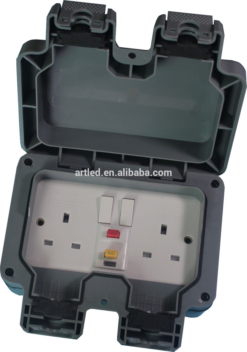 IP66 13A 3000W UK standard Double Outdoor waterproof socket