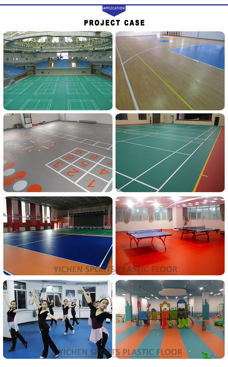 Indoor good rebound antislip waterproof PVC plastic Synthetic basketball court covering