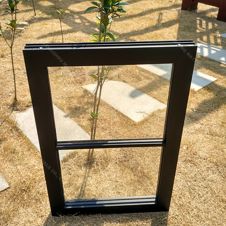 Latest Design Custom size tempered glass black aluminum window frames