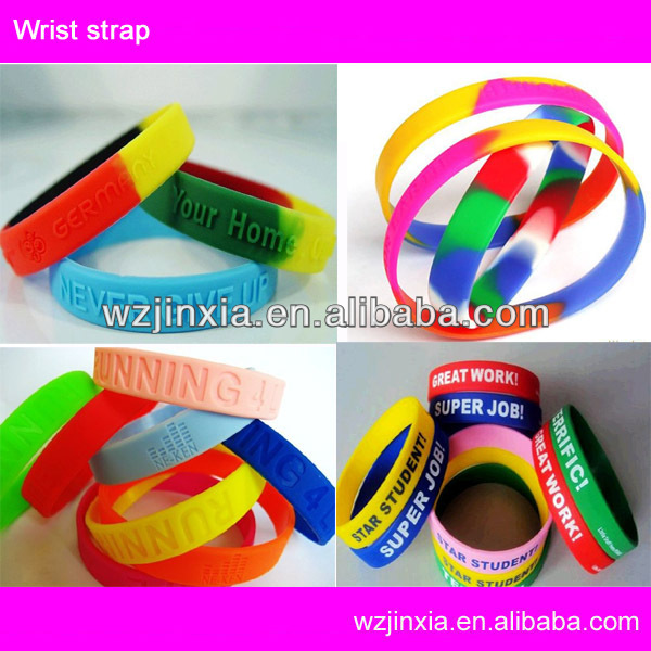 2018 new product rainbow link bracelet embossed silicone wristband