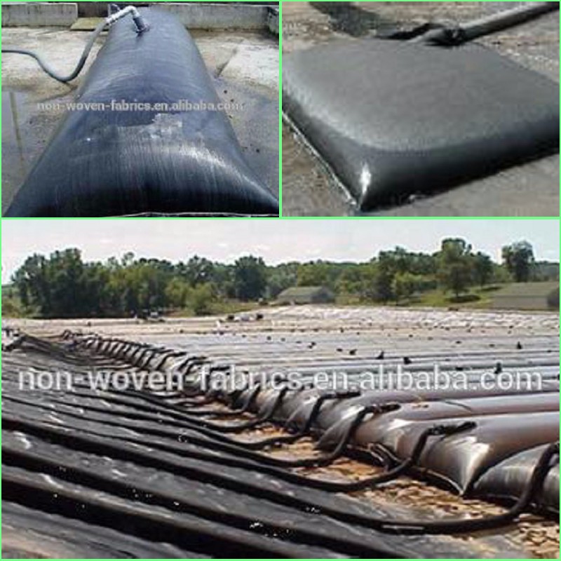 Black nonwoven sediment filter bag used for removing water in construction sites