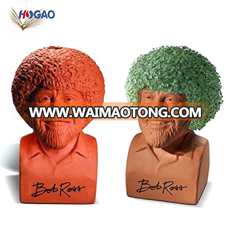 Novelty gift wholesale OEM decorative red pottery gnome chia pets for any occasion