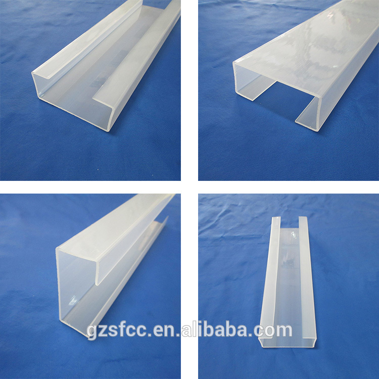 Customized high quality plastic extrusion products pc profiles