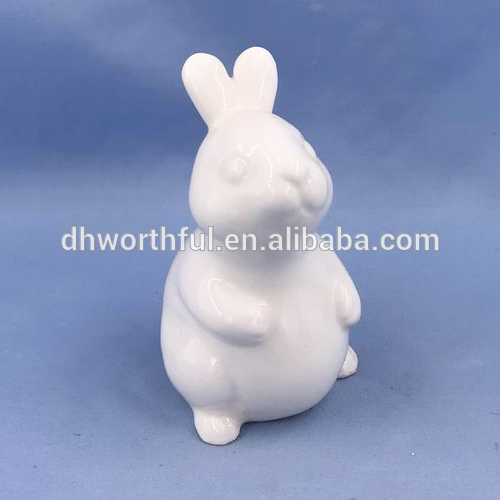 Handmade ceramic rabbit figurines for easter gift,High quality ceramic rabbit statue,Lovely ceramic rabbit decor wholesale