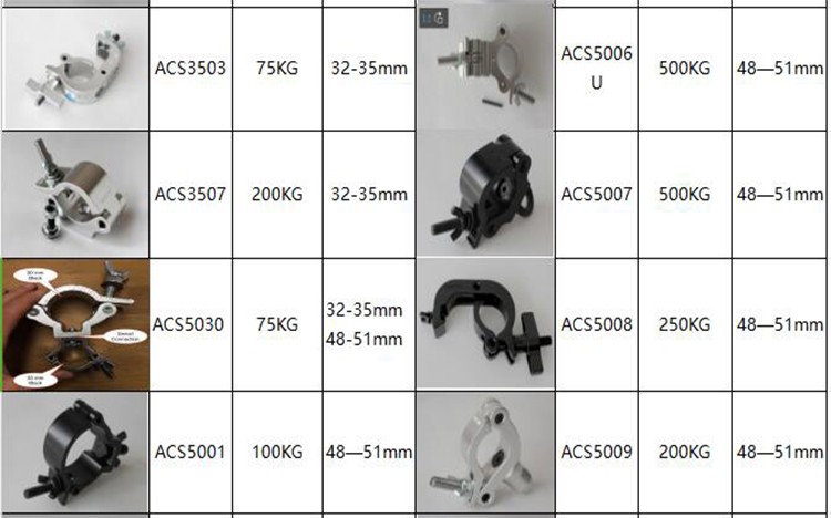 Heavy duty 35mm 50mm Aluminum Lighting Truss Clamp