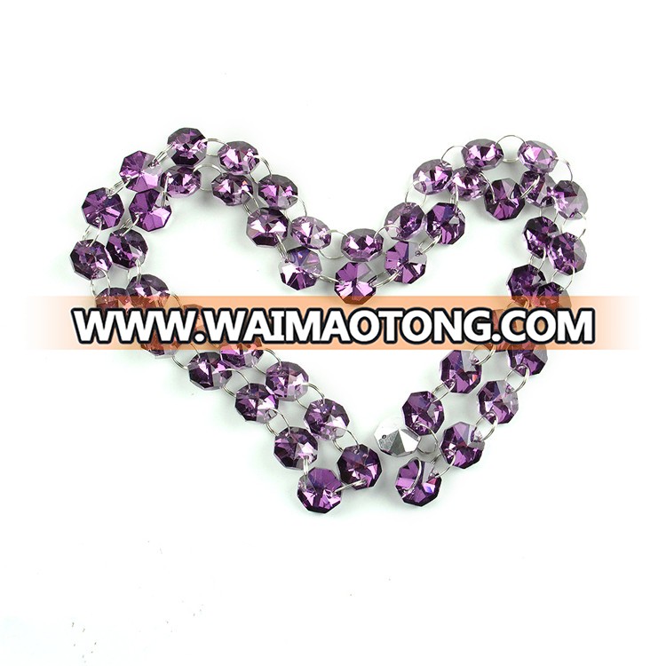 Amethyst with silver back 14mm crystal garland strands with silver rings for beautifully decorated wedding best seller