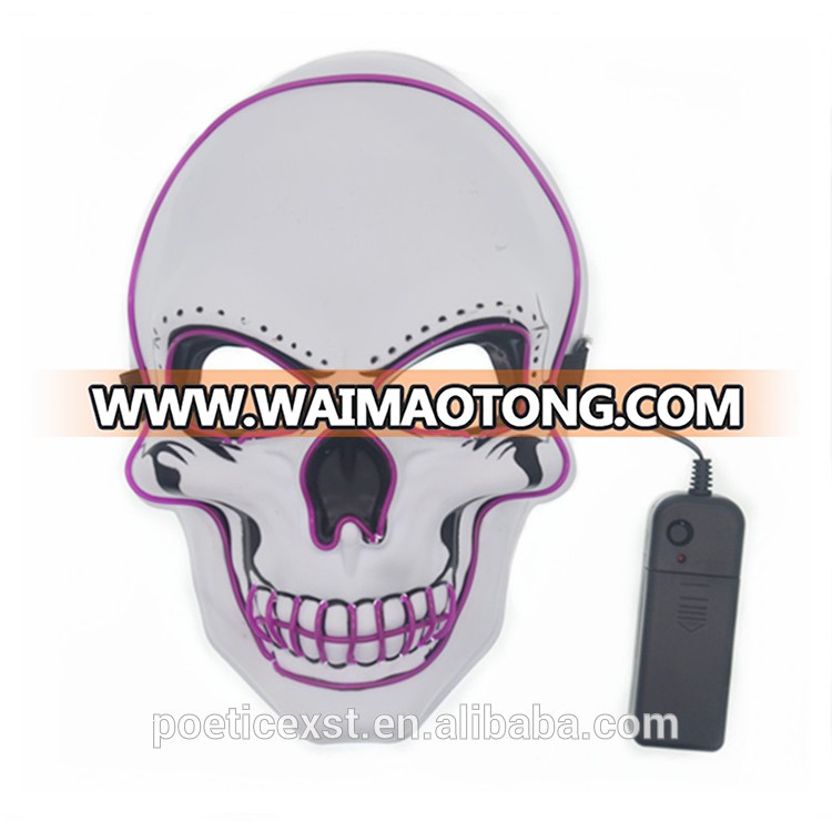 PoeticExst Halloween Costume Flashing Led Face Mask For Party, Funny EL Wire Mask,Led Mask Party