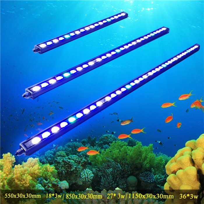 1000K white blue green uv full spectrum 45 inch 36x3w 108w coral reef used led aquarium light