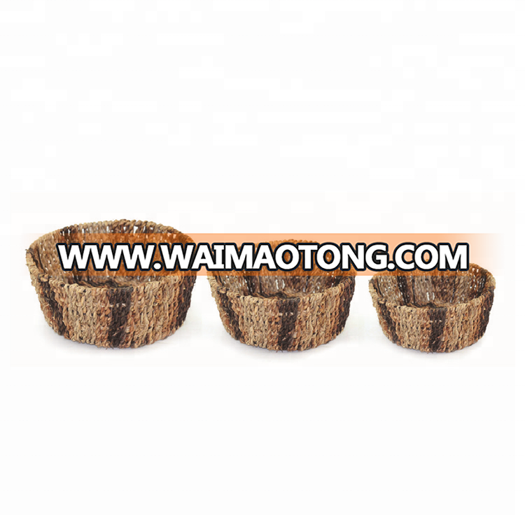 Seagrass Wicker Storage Basket For Home Garden