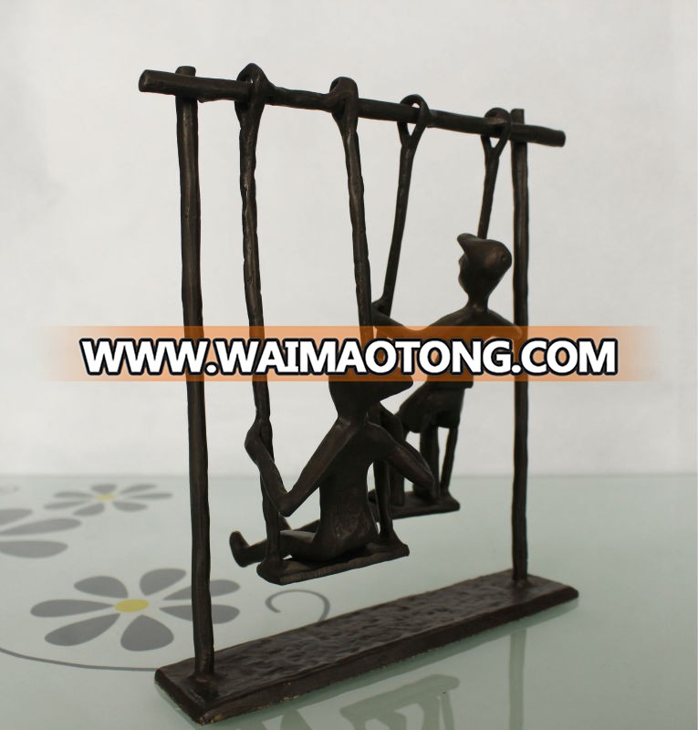 casting bronze children playing figurines statue for christmas gift