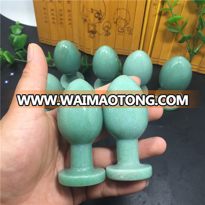 natural green aventurine crystal yoni egg butt plug for female masturbation