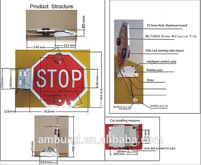 TS-A83-002 Arabic School Bus Stop Arm Sign