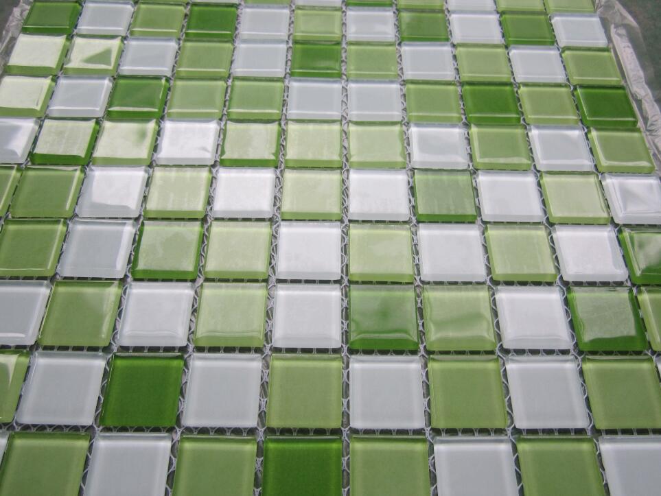 Green crystal glass mosaic swimming pool tile