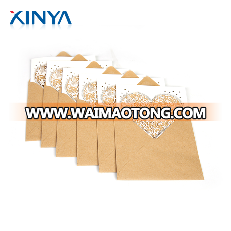 XINYA Trade Assurance Custom Design Personalized Luxury Laser Cut Wedding Invitation Card