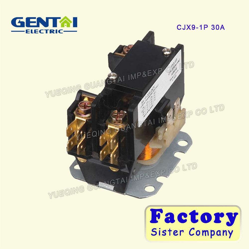 High Quality 1P 20A 1P 30A CJX9 Air Conditioner AC Contactor